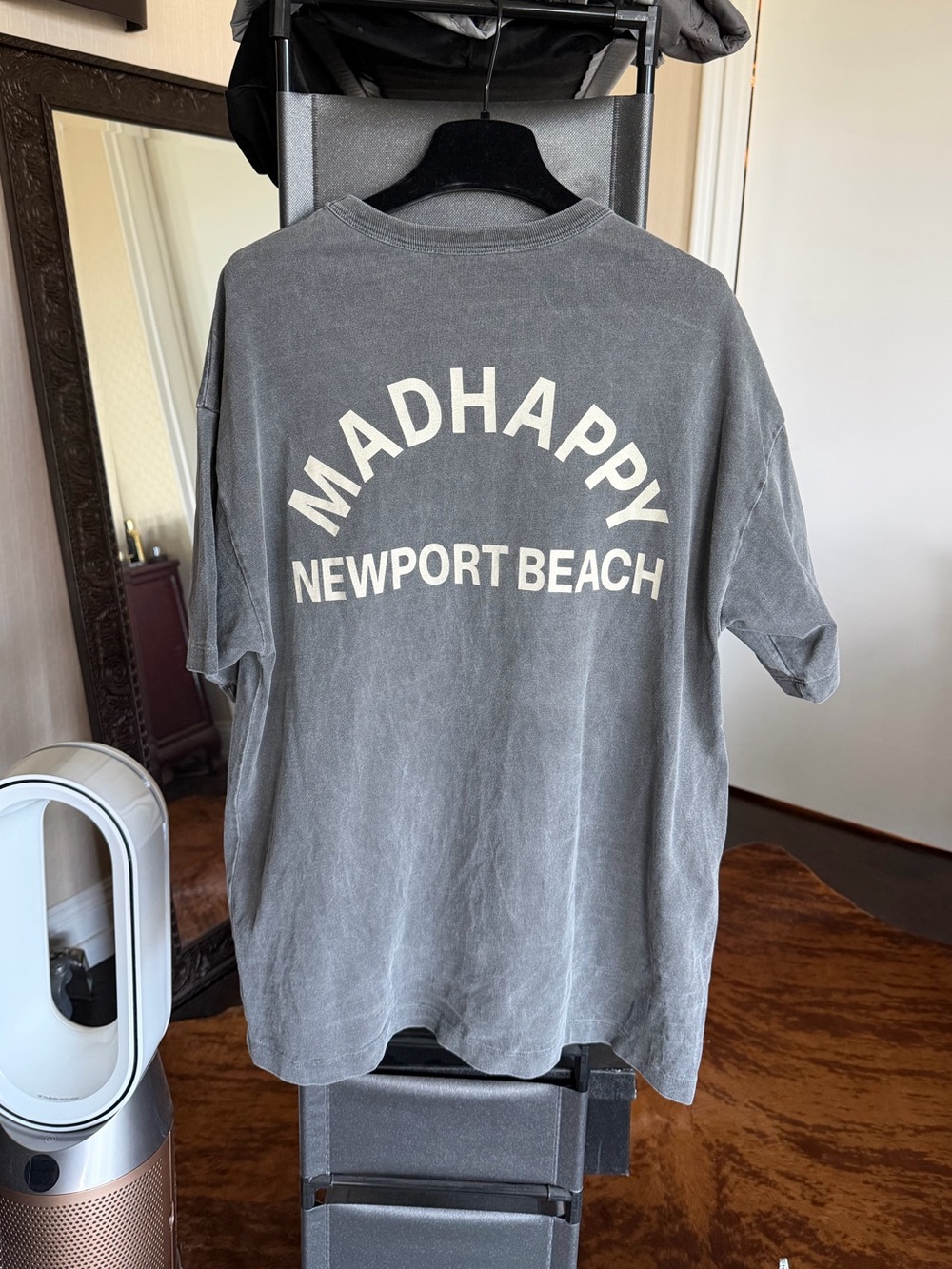 Madhappy Gray Newport Beach Logo Short-Sleeve Tee